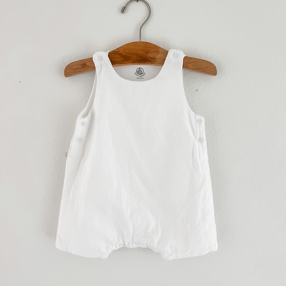 Petit bateau white ribbed romper